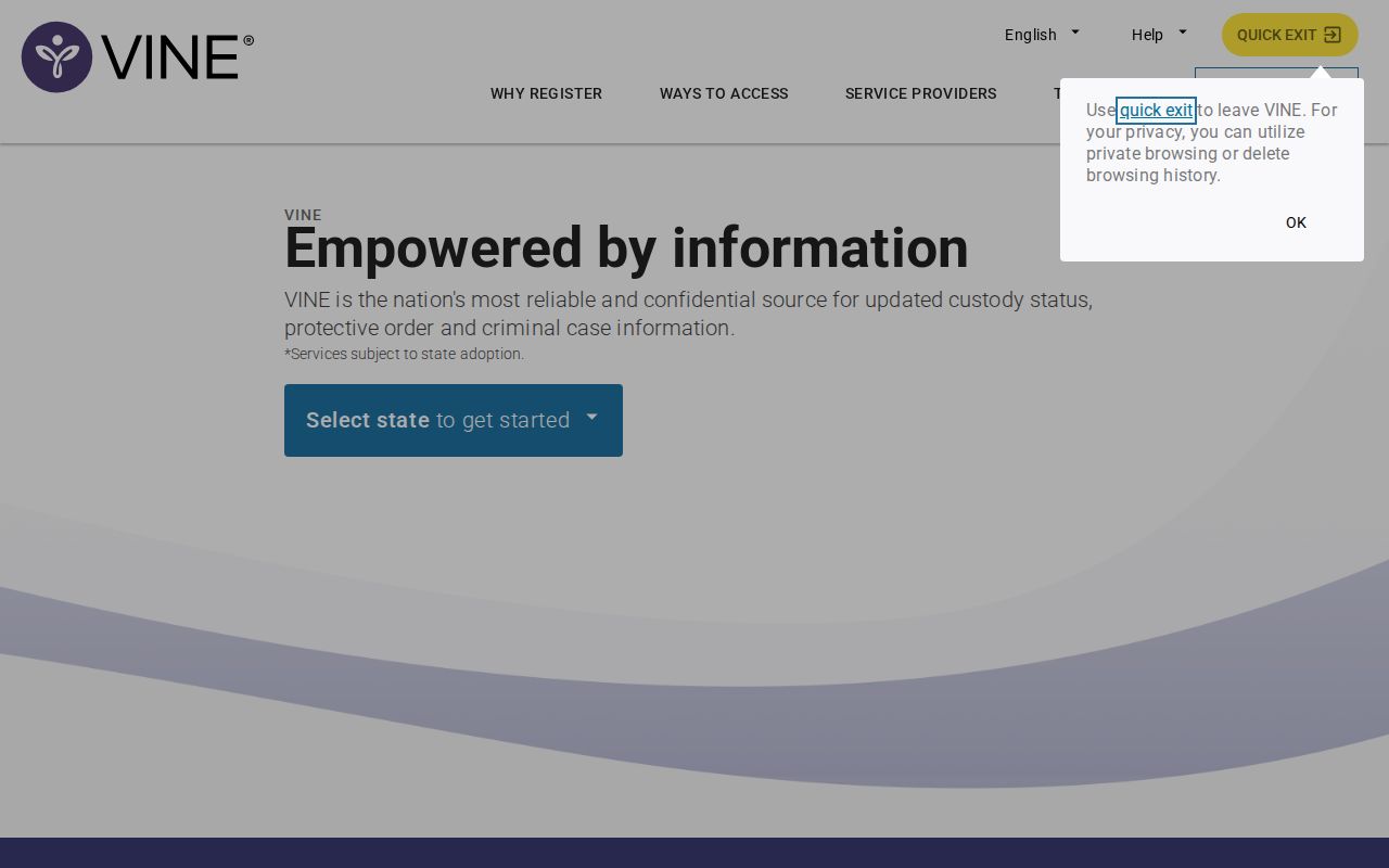 Westmoreland County VINELink inmate search entry